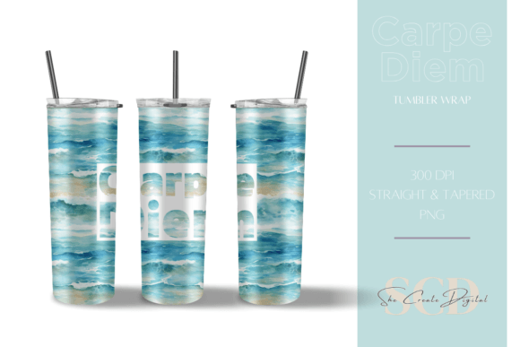 Carpe Diem Tumbler Wrap Design: Elevating Sublimation Projects with Seamless Versatility