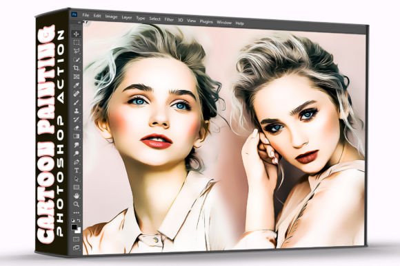 Cartoon Painting Photoshop Action: One-Click Creative Edits
