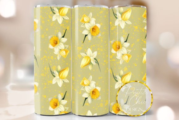 Daffodils Tumbler Wrap Spring Flower PNG – A Fresh Design for Custom Drinkware