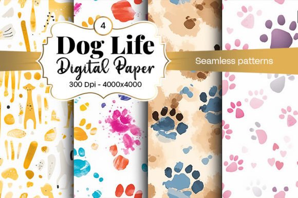 Dog Digital Paper Seamless Patterns: Strategic Assets for Creative Branding and Product Development