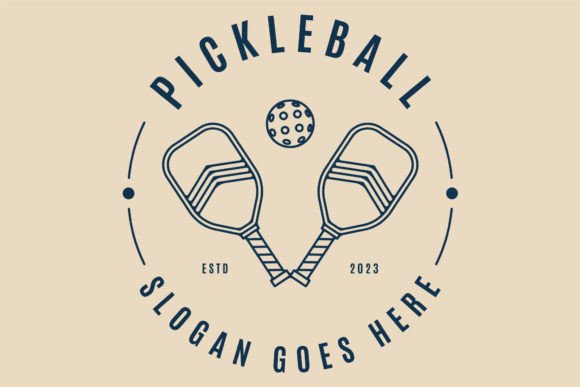 Evaluating Pickle Ball Logo Line Art with Rackets for Professional Branding