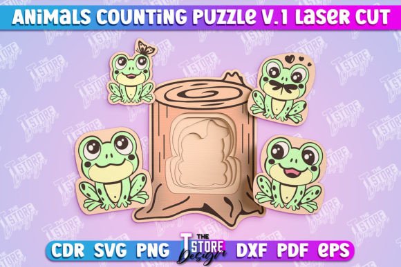 Frogs Counting Puzzle Laser Cut Design: A Unique Blend of Craft and Learning
