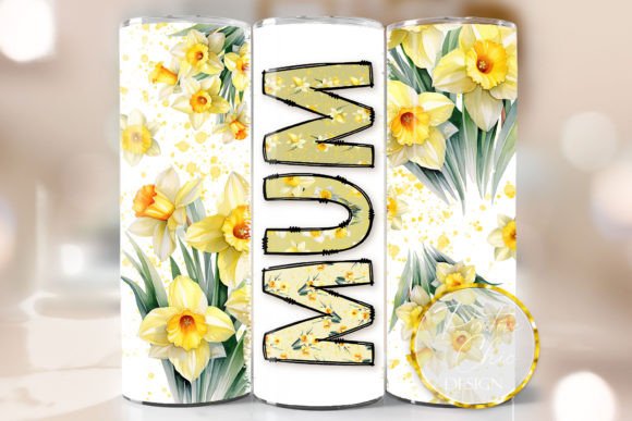 Mom Daffodils Tumbler Wrap Flowers PNG: Elevating Personalized Drinkware
