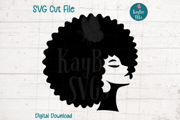 Woman with Afro SVG Cut File